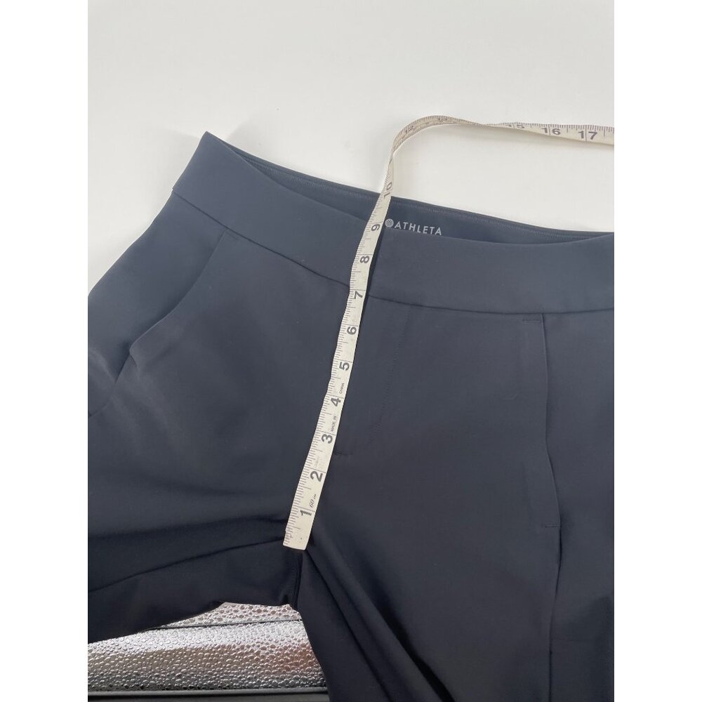 Athleta Stellar Skinny Trouser Pants Womens Size 2 Nylon Spandex Black Ankle Zip - Picture 8 of 10